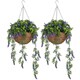 image 1 of HOMCOM Set of 2 Decorative Artificial Plants, FauSilk Lavender Flowers in Hanging Baskets, Fake Plants for Home Indoor Outdoor Decor, Purple
