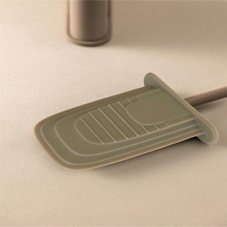 image 1 of Cosmic Dual Toilet Brush Holder with Durable Silicone for Bathroom, Light Grey