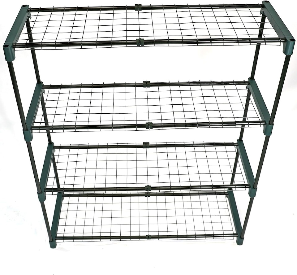image 1 of Flower Staging Display Greenhouse Shelving Racking 4 Tier Garden Pot Plants 2pcs