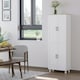 image 2 of HOMCOM Modern Kitchen Cupboard Storage Cabinet with 4 Shelves, White