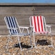 image 6 of Harbour Housewares Folding Metal Beach Chairs - Blue/Red Stripe - Pack of 2 | Multi | Multi