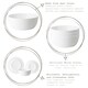 image 2 of Bormioli Rocco Toledo Glass Serving Bowls - 23cm - White - Pack of 3 White