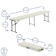 image 3 of Harbour Housewares 4 Person Folding Trestle Bench - 180cm (6ft) - Folding Bench Indoor Bench Outdoor Bench Seat Chair White