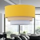 image 6 of First Choice Lighting Set of 2 Gabi Ochre Ombre Linen 3 Tier Ceiling Light Shades Yellow