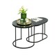 image 1 of 2PC Nesting Tables With Faux Marble Tabletop Black Black