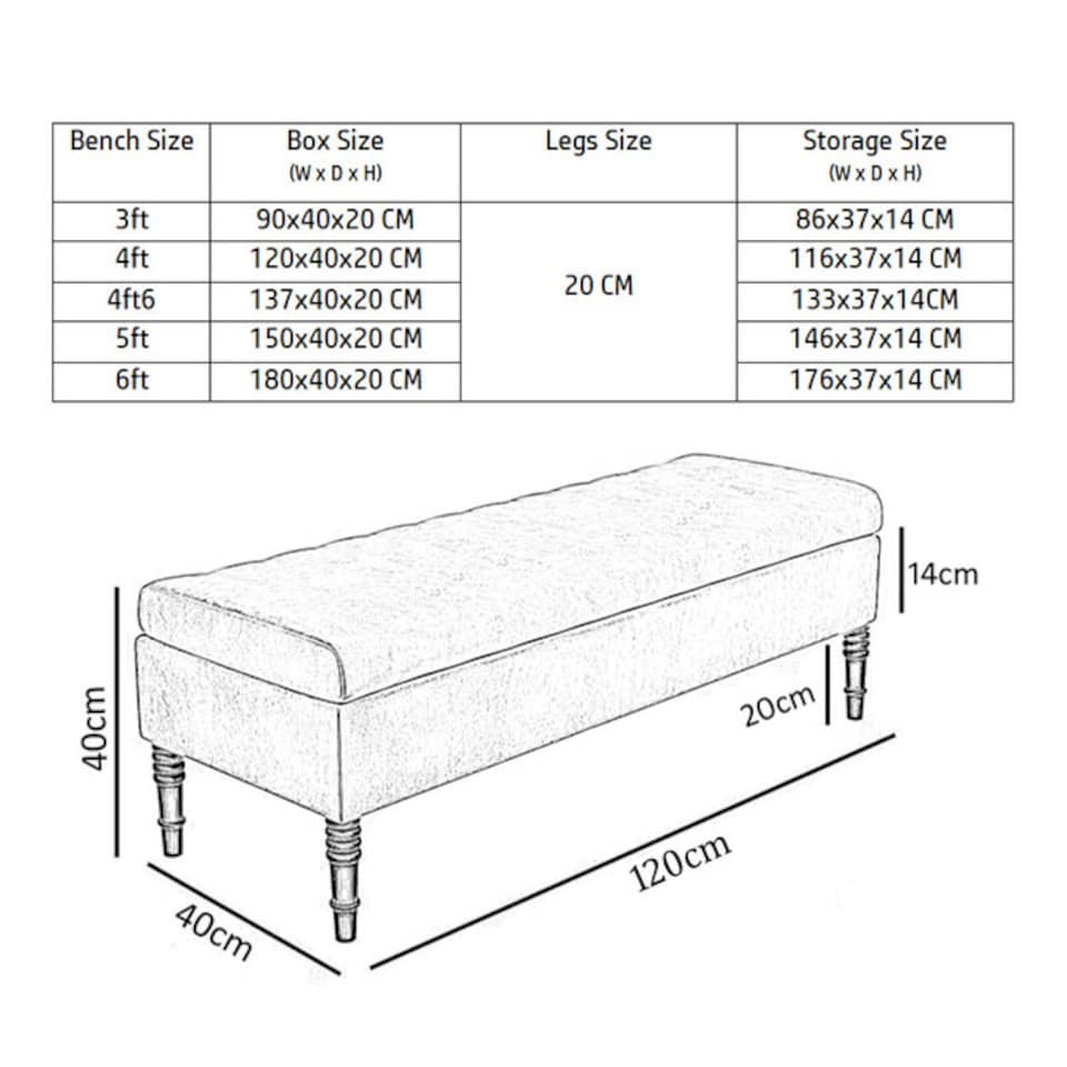 image 1 of 120cm Safar Plain Ottoman Storage Bench -Naples Shoes Bench with Black Turned Wooden Legs - Dark Grey Upholstery Footstool Storage
