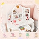 image 7 of COSTWAY Kids Vanity Princess Vanity Table & Chair Set White