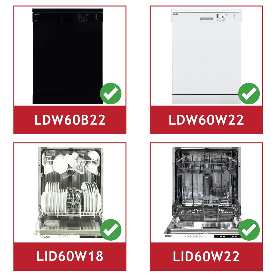 image 1 of SPARES2GO Upper and Lower Spray Arm for Logik LDW60B22 LDW60W22 LID60W18 LID60W22 Dishwasher