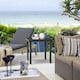 image 2 of Outsunny Garden Side Table Coffee Table with Umbrella Hole for Patio Balcony