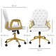 image 7 of Vinsetto Home Office Chair Button Tufted Desk Chair with Swivel Wheels White