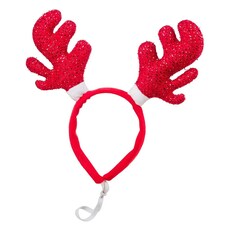House Of Paws Sparkle Antlers Headband - Red - One Size