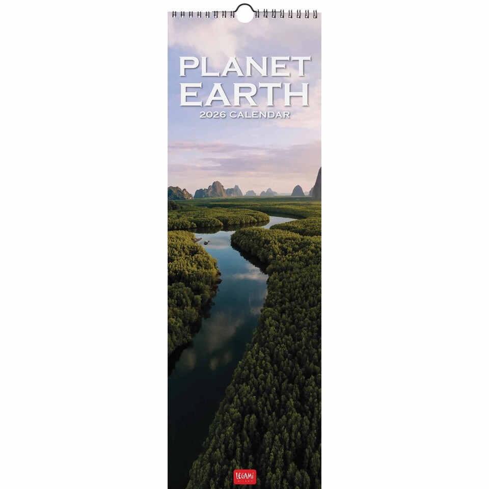 image 1 of Planet Earth Deluxe Slim Calendar 2026, Deluxe Calendars, Month To View, Natural World, Gift