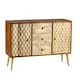 image 1 of Perdue Dakota Solid Mango Wood 2 Door 3 Drawer Large Sideboard Brown