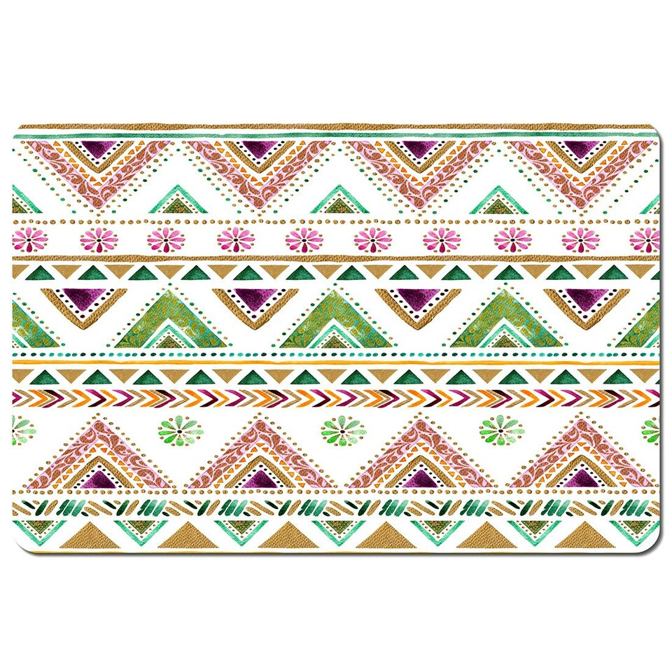 image 1 of Colorful Striped gold style triangles (Placemat)