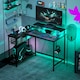 image 7 of HOMCOM L Shaped Desk with LED Lights Reversible Corner Gaming Desk with Storage