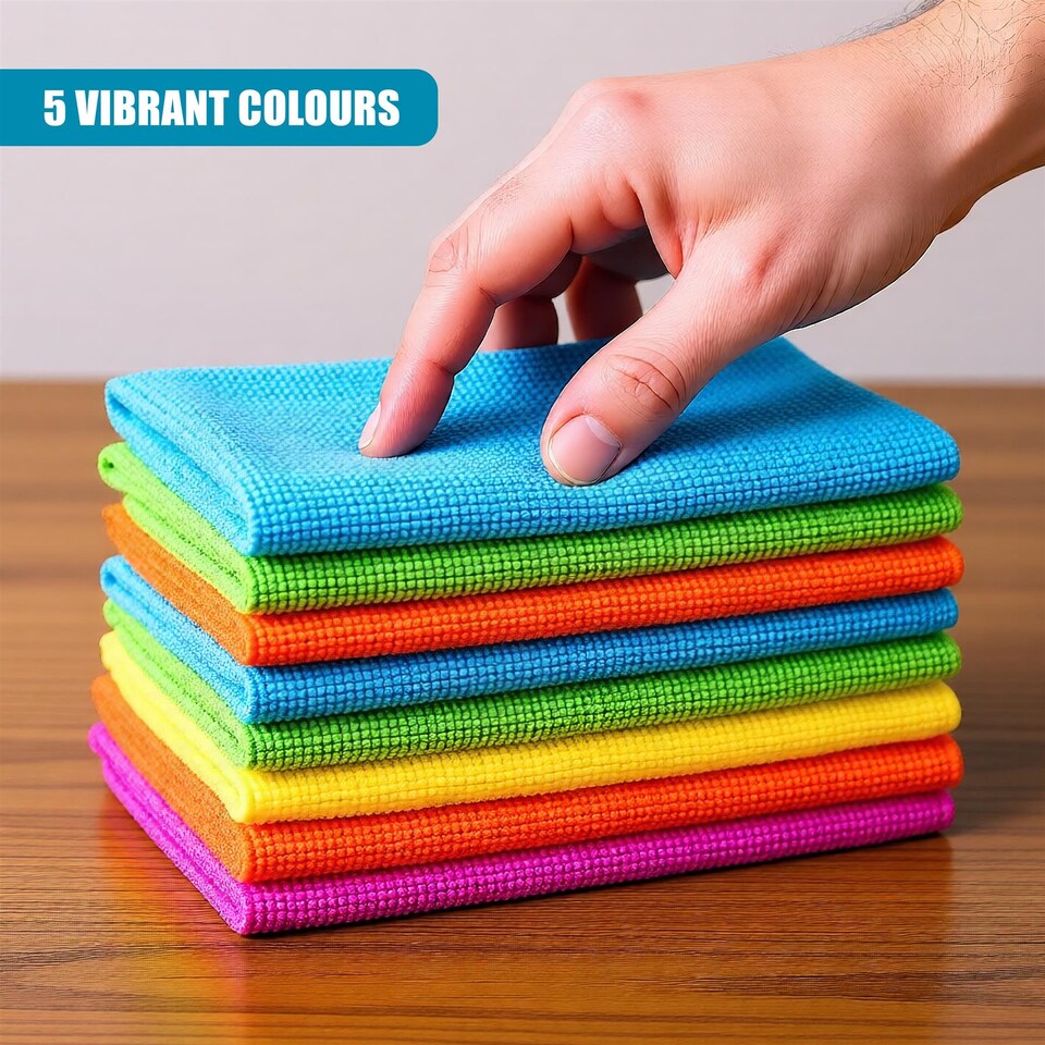 image 1 of MTS Pack of 30 Multipurpose Microfibre Cleaning Cloths 30x30cm