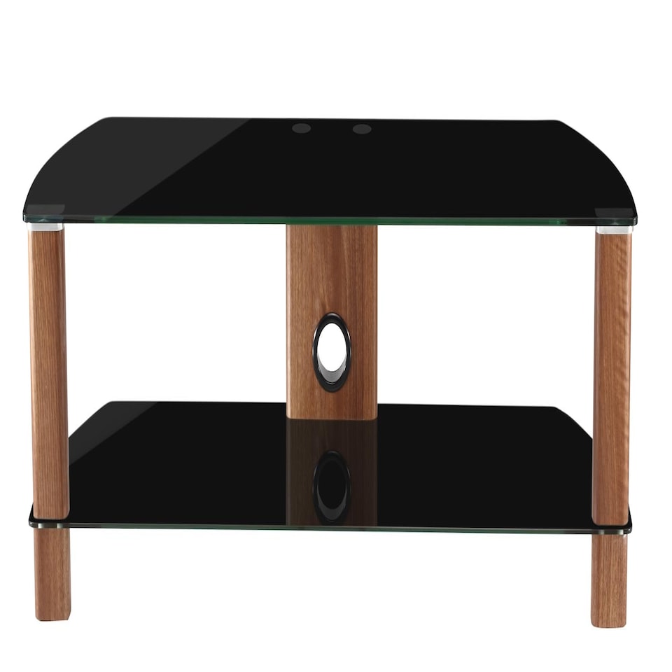 image 1 of Century TV-Stand Walnut look/Black Glass ADCE1200-BLK Brown | Walnut with black glass
