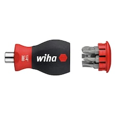 Wiha Magnetic Softfinish Stubby Screwdriver With Bit Magazine (sl, Ph) - Multi Colour - One Size