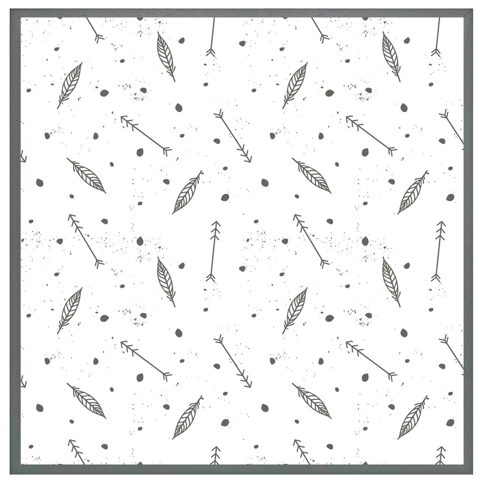 image 1 of Feathers and arrows in boho style (Picutre Frame) Brown | Oak | XL