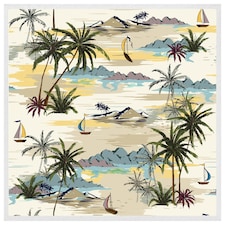 Palm & sailboats (Picture Frame) White | L