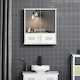 image 2 of kleankin Bathroom Mirror Cabinet Wall Mount Double Doors, White