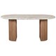 image 1 of Bundi Natural Marble & Wood Pedestal 6-8 Seater Dining Table Brown