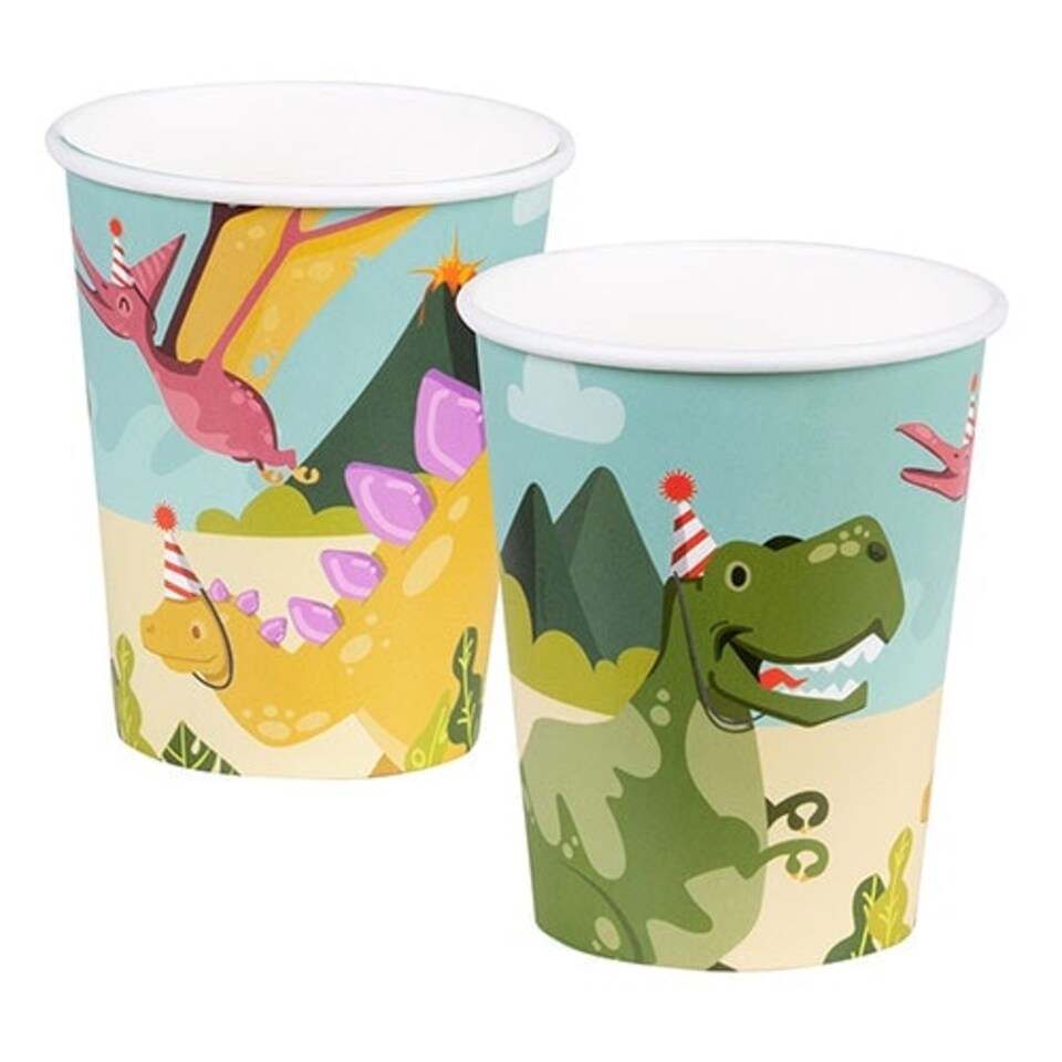 Dinosaur Fun Party Paper Cups 210ml - Pack of 10