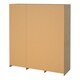 image 5 of Line Wardrobe with 2 Sliding Doors 1 Sliding Door with Mirror in Jackson Hickory Oak
