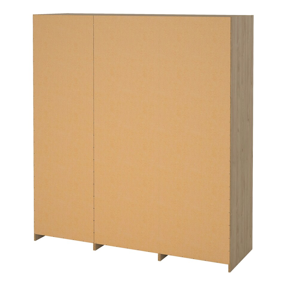 image 1 of Line Wardrobe with 2 Sliding Doors 1 Sliding Door with Mirror in Jackson Hickory Oak