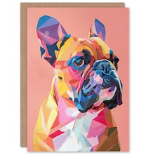 Lover Geometric French Bulldog Portrait Him Her Birthday Card