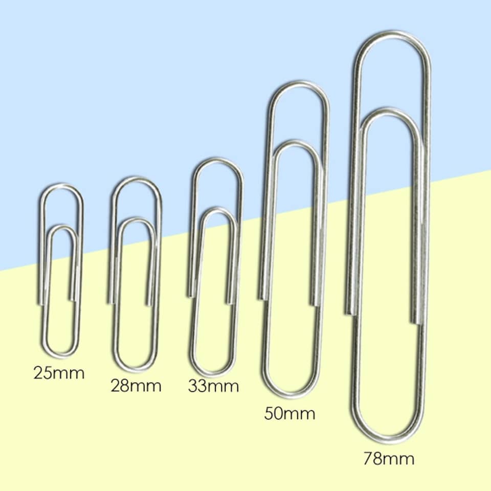 image 1 of Pack of 50 78mm Nickel Silver Paper Clips