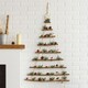 image 3 of Neo Wooden Hanging Wall Xmas Christmas Tree Ladder Decoration Rustic Nordic Hygge Style with Pine Cones Red Berries Jute Rope Wall Mounted Décor