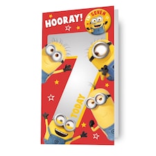 Despicable Me Minions Age 7 Birthday Card with Badge