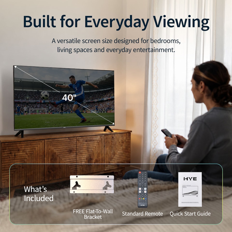 image 1 of HYE 40" Inch Full HD 2K Tizen OS WiFi Frameless Smart TV - 40FHDS1008