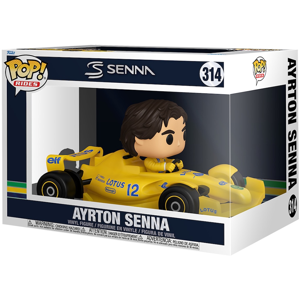 image 1 of Funko POP Rides Super Deluxe Ayrton Senna in Lotus Racing Car Vinyl Figure 314