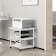 image 7 of HOMCOM 3-Tier Printer Stand with Storage Shelf, Mobile Printer Table on Wheels, 50 x 50 x 52.5cm Rolling Printer Cart for Home Office, White