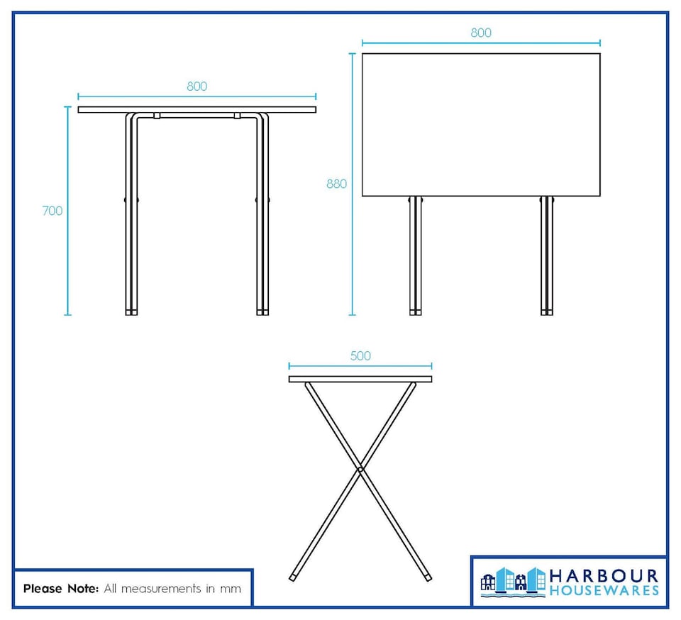image 1 of Harbour Housewares Wooden Folding Desk - Black/Black | Black | Black