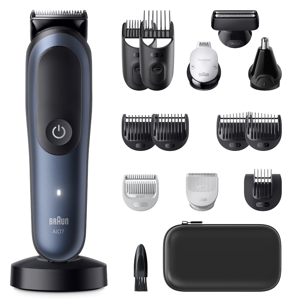 image 1 of Braun All-in-One Series 7, 15in1 Grooming Kit, ProBlade, AutoSense, AIO7580, Blue