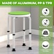 image 4 of HOMCOM 360 Swivel Seat Bath Shower Stool, Adjustable Height Shower Chair with Aluminium Frame Non-Slip Feet Chair Safe Support Home Assistance, Green