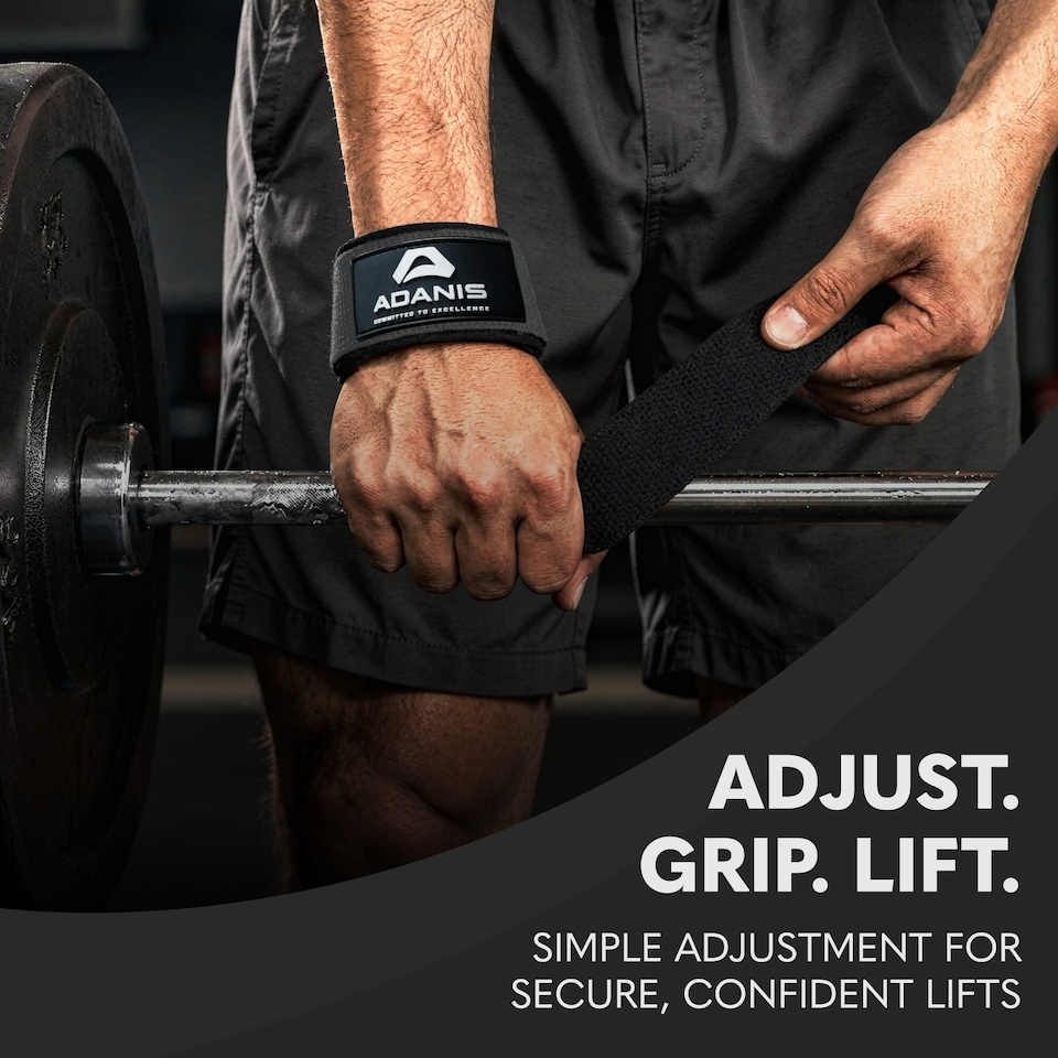 image 1 of Adanis Weight Lifting Straps for Gym and Heavy Lifts