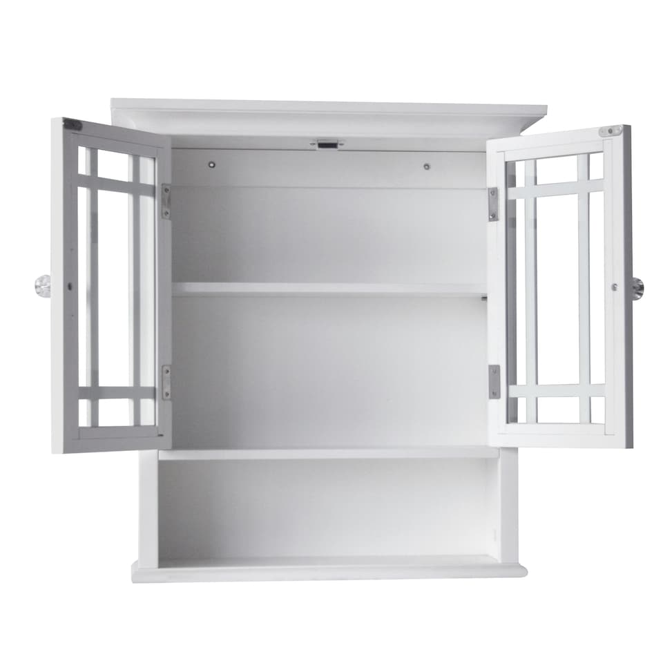 image 1 of Teamson Home Wooden Bathroom Wall Cabinet 2 Doors Neal White