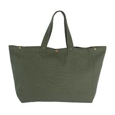 Kimood Washed Cotton Shopper Bag - Kombu Green - One Size