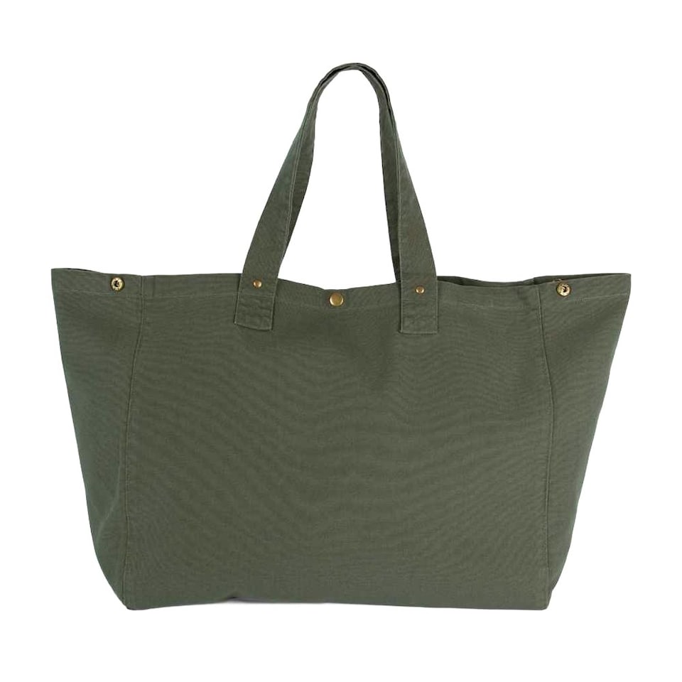 Kimood Washed Cotton Shopper Bag - Kombu Green - One Size