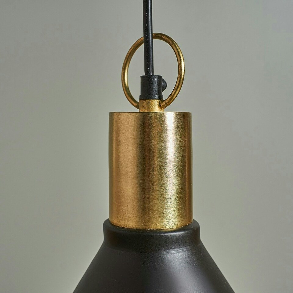 image 1 of ValueLights Nowek Matte Black Pendant Light and E27 Pear LED 4W Warm White 2700K Bulb