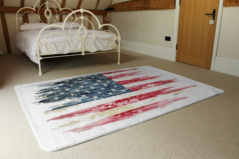 image 1 of American Grunge Flag (Rug) | Multi | S