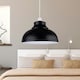 image 6 of Set of 2 Dome - Black Easy Fit Metal Pendant Shades Black