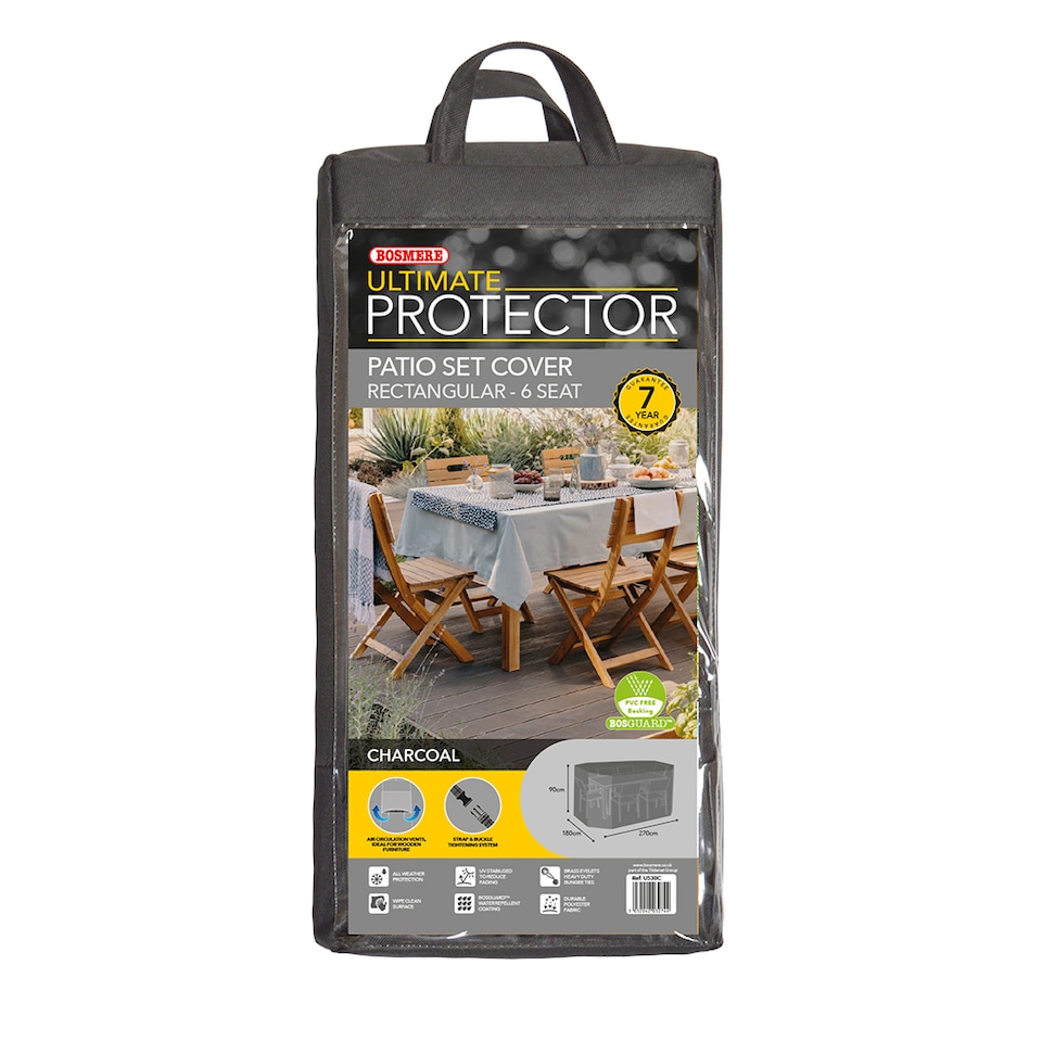 image 1 of Bosmere Ultimate Rectangular Dining Set Cover Charcoal 6 Seat