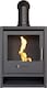 image 1 of OKO S1 Bio Ethanol Stove in Charcoal Grey with Angled Stove Pipe