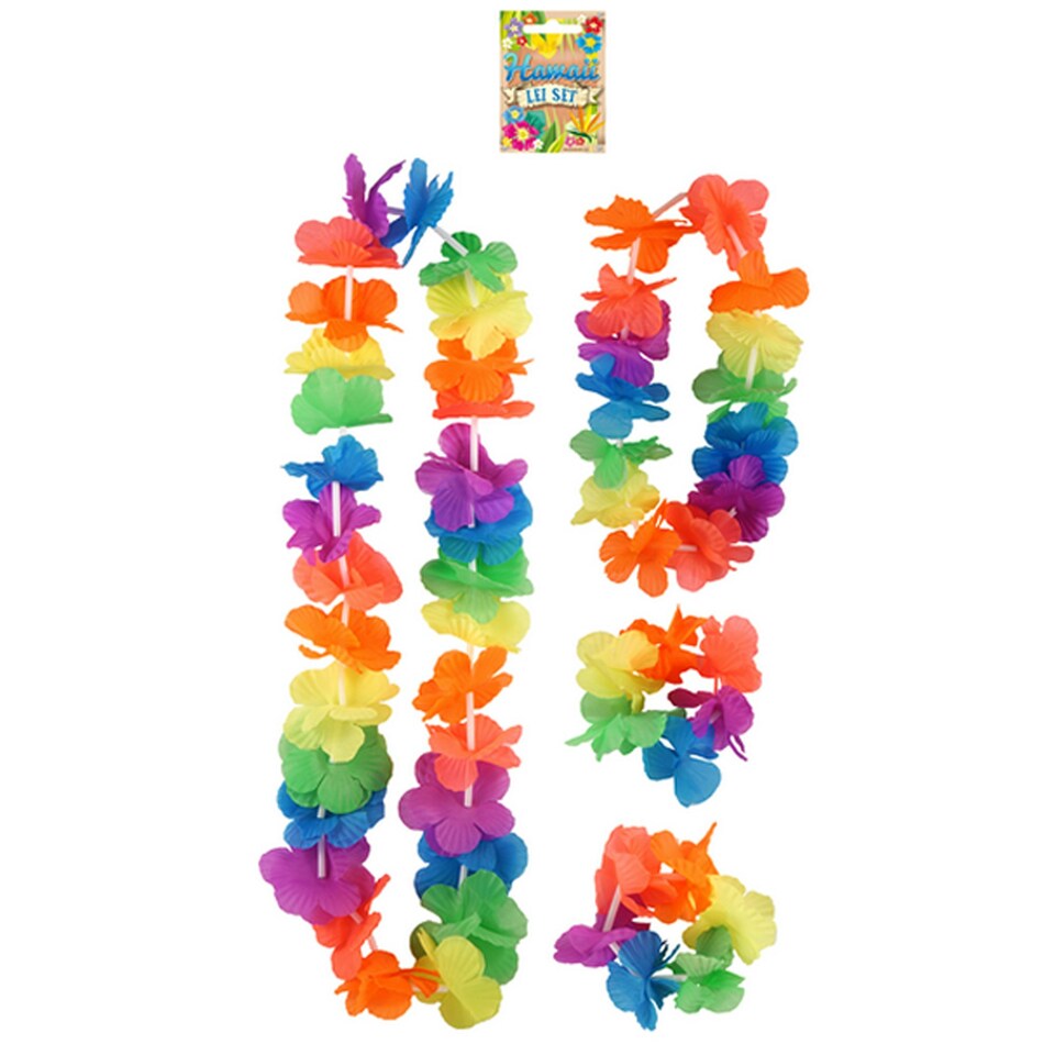 image 1 of Bristol Novelty Hawaiian 4 Piece Flower Set - Multicoloured - One Size One Size