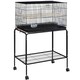 image 1 of Yaheetech 118.5 cm Flight Cage with Rolling Stand and Slide-out Tray Black